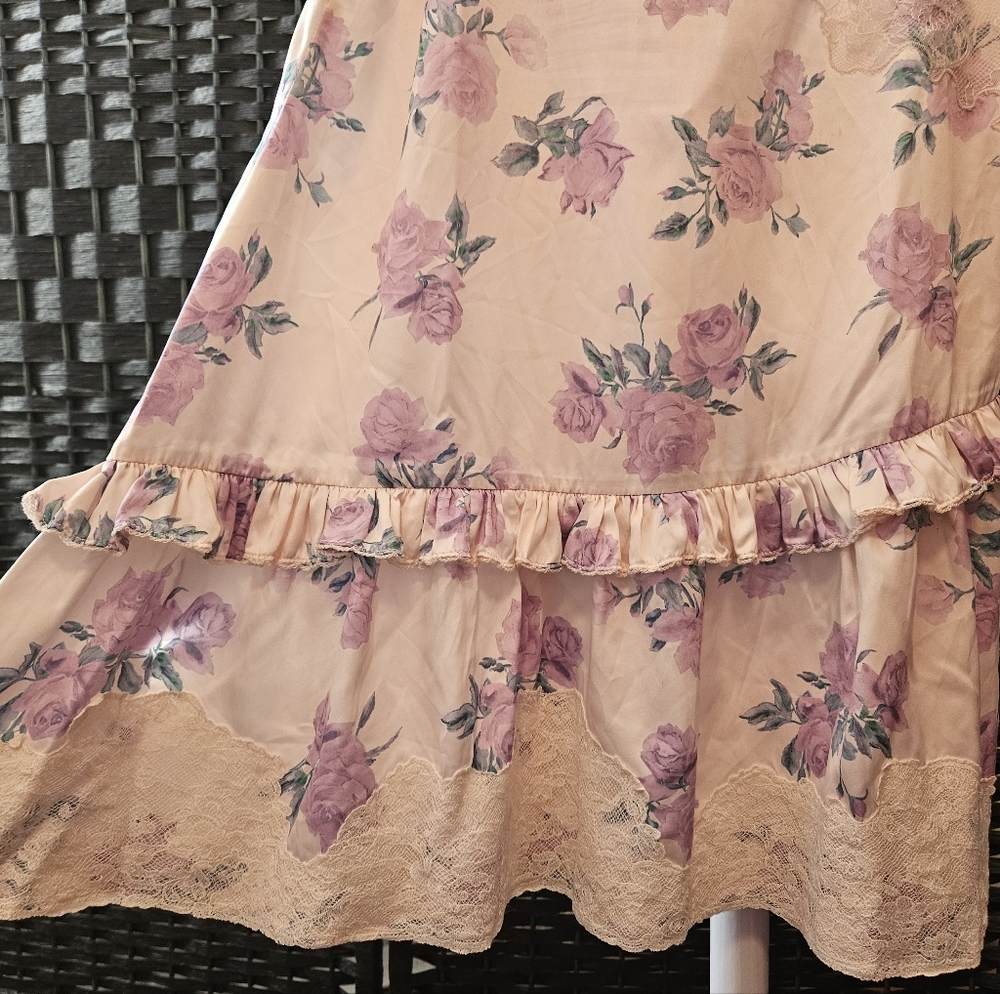 LoveShackFancy Pastel Floral Dress with Lace - Picture 3 of 8